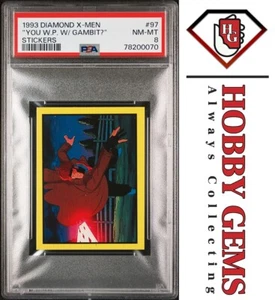 GAMBIT PSA 8 1993 Diamond Marvel X-Men Sticker #97 C1 - Picture 1 of 2