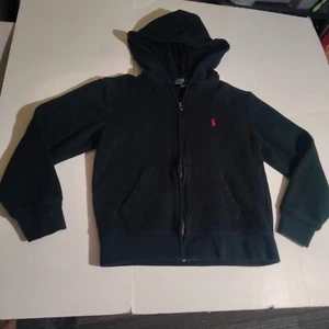 Polo Ralph Lauren black full zip hoodie medium 10 - 12 boys - Picture 1 of 8