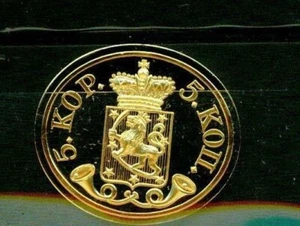  A1FINLAND 1856 GOLD ON SILVER STAMP ON STAMP INGOT STAMPS ON STAMPS 16057-1-1MK - Picture 1 of 1