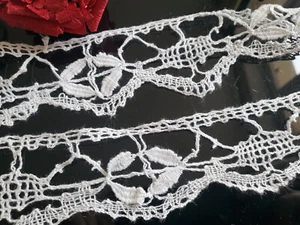 Très large dentelle ancienne main grande longueur 9 mètres 30 sur 5,7 cm B4 - Picture 1 of 6