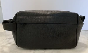 Cloth & Paper Leather Toiletry Travel Bag Men Shaving Black NWOT Father's Day - Imagen 1 de 11