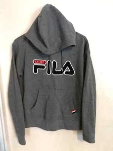 Fila Sport Womens Hoodie S Sweatshirt Gray Logo Pullover Long Sleeve Pockets - Picture 1 of 3