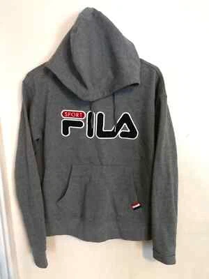 Fila Sport Womens Hoodie S Sweatshirt Gray Logo Pullover Long Sleeve Pockets - Image 1 of 3
