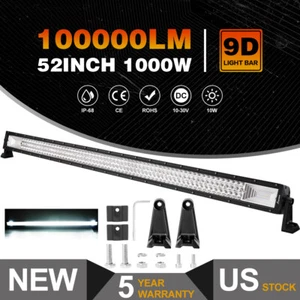 52inch 1000W Combo LED Work Light Bar Spot Flood Driving Offroad SUV UTV ATV - Picture 1 of 12