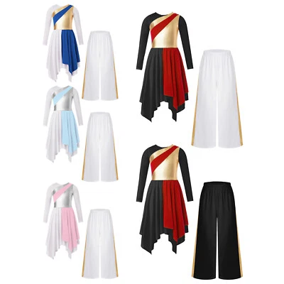 Girls Jazz Latin Ballet Costume Sequin Modern Dance Performance Dress Leotard - Image 1 of 3