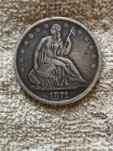 1871 S Seated liberty half dollar - Picture 1 of 2