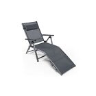 Outdoor Aluminum Chaise Lounge Chair Folding Sun Lounge Adjustable Recliner