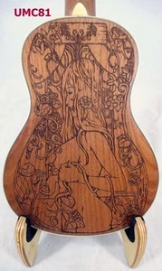 Alulu Solid Mahogany Concert Ukulele Sexy Girl02 pattern with hard case UMC80-99 - Picture 1 of 27