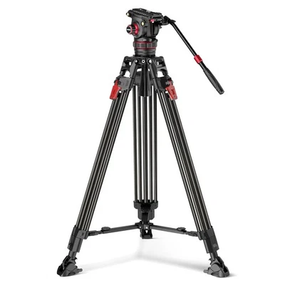 Trípode de fibra de carbono NEEWER LL37D 78" - Cabezal fluido, carga 22 lb, placa QR Foto 1 de 4