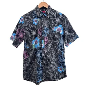Camisa Hawaiana O’Neill Talla M Negra Floral Vacaciones Verano Surf Retro Y2K - Imagen 1 de 8
