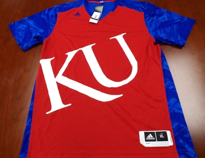 ADIDAS NCAA AUTHENTIC KANSAS JAYHAWKS BIG LOGO SHOOTING SHIRT SIZE XL2 - Image 1 of 4