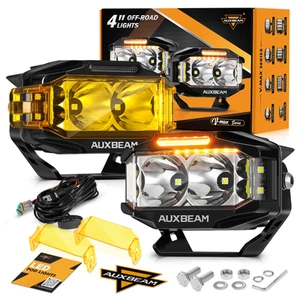 2x AUXBEAM 4" Side Shooter LED Work Light Bar Spot Pods Ditch Fog Lamp Amber DRL - Picture 1 of 12