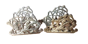 Brass Telefloral Bookends Set of 2 Napkin holders Vintage Patina 6.75 x 4.5 x 2 - Picture 1 of 8