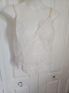 Lencería retro vintage Vassarette blanca 2XL/46 camisola talla grande frontal de encaje - Imagen 1 de 15