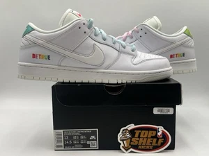 New Nike Dunk Low SB Be True 2022 Size 13 Rare Authentic White Skate Rainbow SK8 - Picture 1 of 10