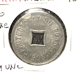 Tonkin French Protectorate 1905 1/600 Piastre KM 1 Gem Unc - Bild 1 von 2