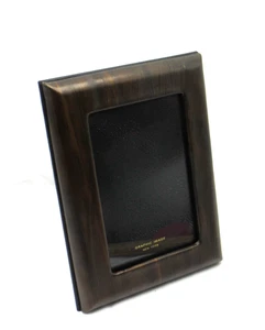 Picture Frame Holds 4x6" Photo Leather Graphic Image BROWN - Picture 1 of 5