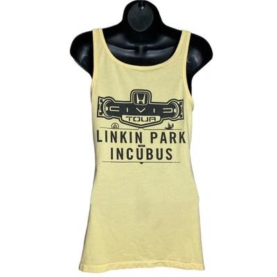 Camiseta sin mangas Linkin Park Incubus amarilla Honda Civic Tour personal evento equipo Foto 1 de 4