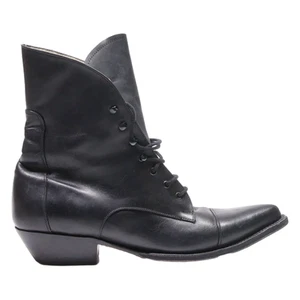 Botas con cordones BUFFALO de cuero negro para mujer UK 7 - Imagen 1 de 6