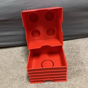 Red LEGO Storage Brick 4003 Case 2 x 2 Cube 4 Stud Container 2017 - Picture 1 of 7