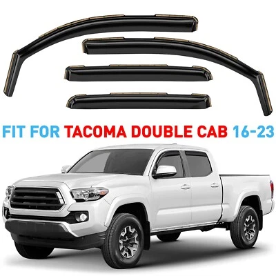 Protectores de lluvia viseras de ventilación para Toyota Tacoma 2016-2023 doble cabina Foto 1 de 4