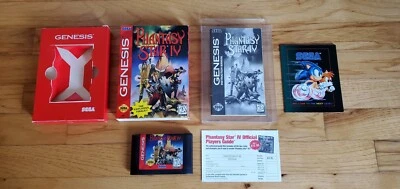 Phantasy Star IV 4 Four Sega Genesis Complete CIB Lot Box Manual Book Poster !!! - Image 1 of 4