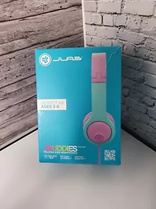 JBuddies Cuffie per Bambini Pieghevoli Gen 2 Cablate (Viola/Teal) Scatola Danneggiata - Foto 1 di 7