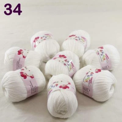 C Nuevo Moda 8 Hilos x50g Cachemira Seda Lana Prendas de punto a mano Tejido Bebé Hilo 34 Foto 1 de 4
