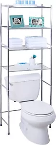 4-Tier Over The Toilet Storage Shelf Rack for Bathroom Space Saver Metal Shelves - Picture 1 of 5