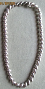 Vintage 925 Sterling Silber 16" Halsreif Halskette ISO Italien gepufft - Bild 1 von 11