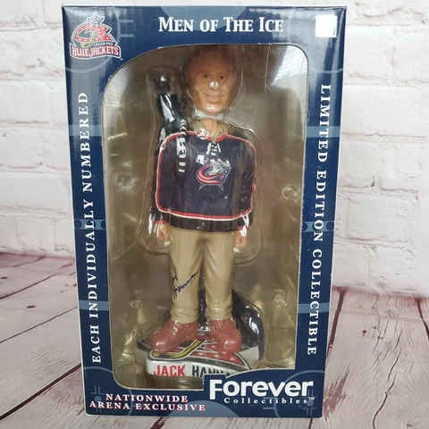 Vtg JACK HANNA Columbus Blue Jackets SIGNED Bobblehead Special Limited Edition Cover