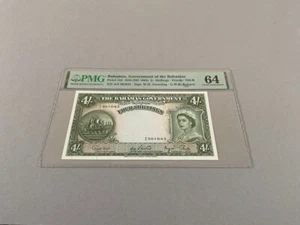 Bahamas 4 Shillings P-13d ND(1963) PMG 64 - Picture 1 of 4