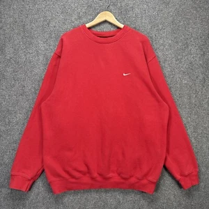 Vintage Nike Sweatshirt Mens 2XL Red Swoosh Sellout Retro Sports Y2K USA Crimson - Picture 1 of 6