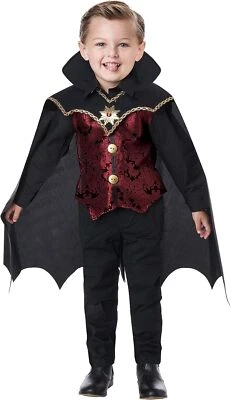 Elegante Vampiro Gótico Conde Drácula Vestido Elegante Halloween Niño Pequeño Disfraz Foto 1 de 2