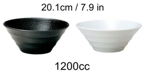 Japonés Ramen Bowl 1200cc W 7.9 in H 3.1 en Negro / Blanco - Imagen 1 de 6