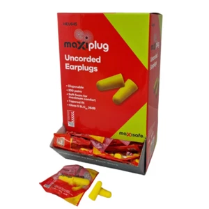 maxisafe (heu645) tapered earplugs class 5 uncorded 200 pair pack - Picture 1 of 1