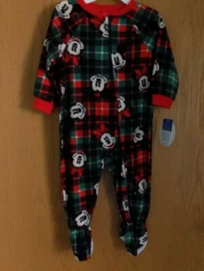 Disney Mickey/Minnie Mouse One Piece Footed Pajamas Sleeper Size 18 month NWT - Picture 1 of 3