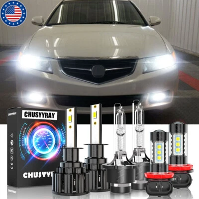 For Acura TSX 2004 2005 2006 2007 2008 LED HID Headlights Hi/Low+Fog Light Kit - Image 1 of 4