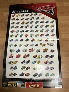 Disney Cars 3 Mattel 2016 Giveaway Poster aller Druckgussfiguren 2017 - 27x40 - Bild 1 von 4
