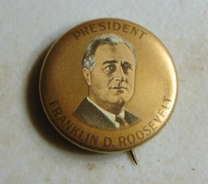 Franklin Roosevelt FDR 1936 campaign pin button political - Picture 1 of 2
