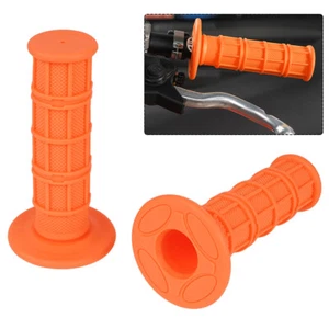 1pair 22mm 25mm 7/8" Universal Orange Soft Rubber Hand Grip For MX Pit Dirt Bike - Picture 1 of 10