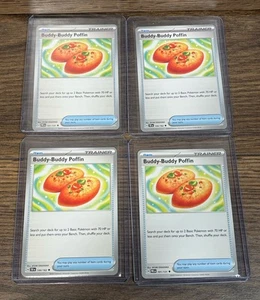 4x Buddy-Buddy Poffin 144/162 2 Temporal Forces Pokemon TCG 101/137 2 Prismatic - Picture 1 of 2
