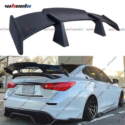 For Hyundai Elantra 58" Matt Black Rear Trunk Spoiler Racing Wing GT PRO Style - Image 1 of 4