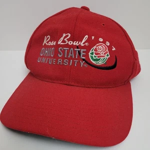 Cappello vintage 1997 Ohio State Buckeyes Rose Bowl SnapBack lana rosso vedi foto - Foto 1 di 6