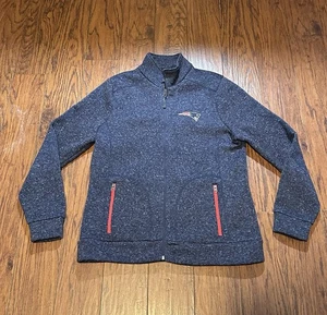New England Patriots Jacket Men's L Full Zip Fleece NFL Team Apparel Blue - Picture 1 of 5