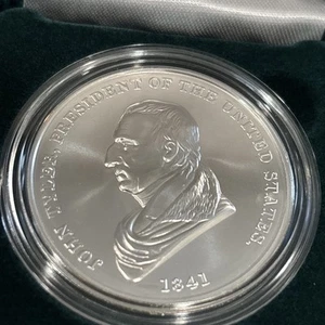 UNITED STATES MINT JOHN TYLER PRESIDENTIAL 1 OZ SILVER MEDAL WITH BOX AND COA - Bild 1 von 5