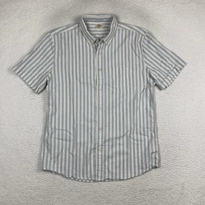 Faherty Hemd Herren Large blau weiß gestreift Kurzarm Button Down Hanf Freizeit - Bild 1 von 5