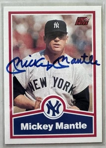 1991 Line Drive Mickey Mantle #3 Signed Trading Card - Picture 1 of 5