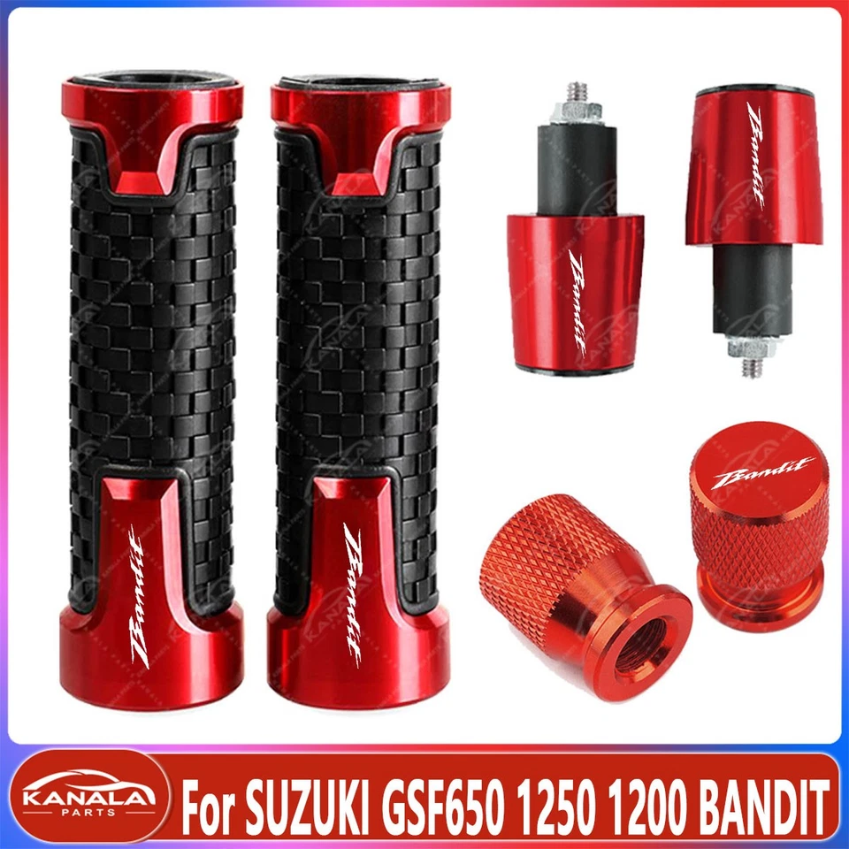 1Pair Left Right Handlebar Grips + grip Ends Plug For SUZUKI GSF650 1250 BANDIT - Image 1 of 1