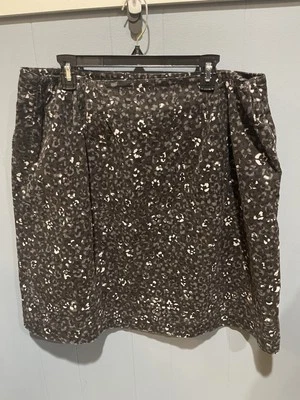 Falda de pana Talbots para mujer talla 18 Plus estampado animal lápiz negro blanco gris Foto 1 de 4